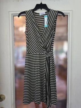 kaileigh seanna faux wrap knit dress Kaileigh | Dresses | Kaileigh Womens Seanna Faux Wrap Knit Dress Sleeveless  Navyblue Like Newlarge